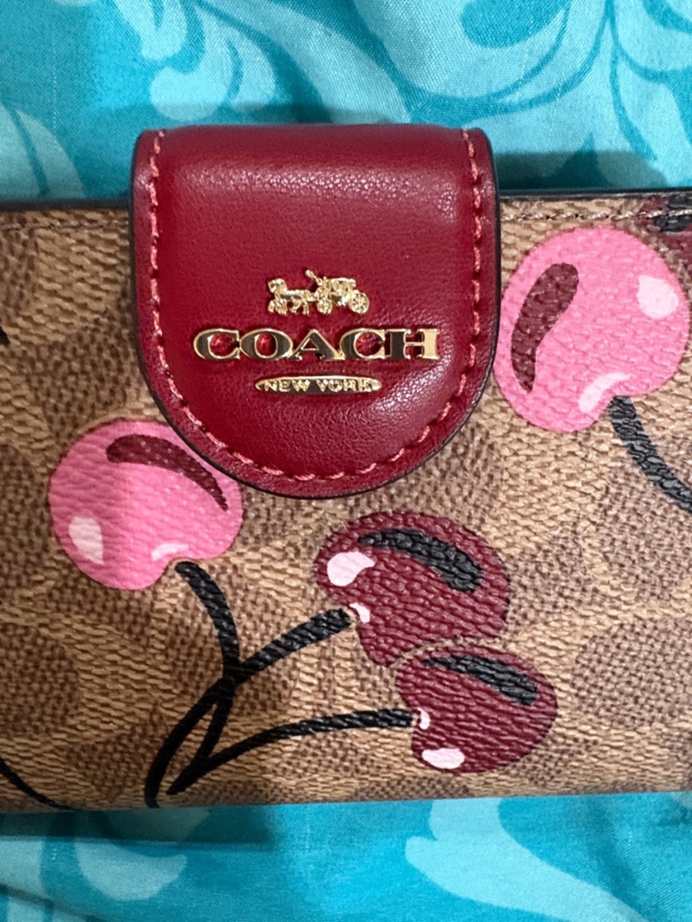 Coach signature cherry wallet in tan multi - Picture 8 of 8
